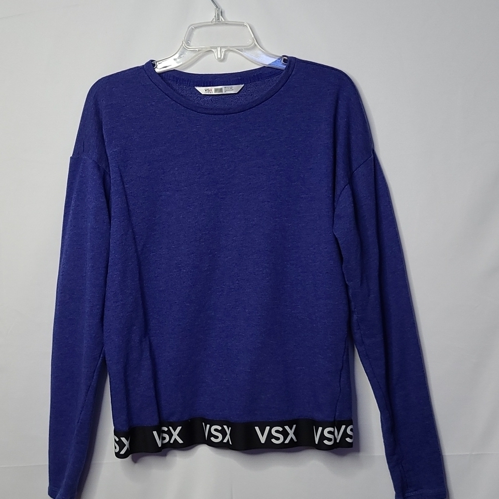 VSX Sport Victoria Secret long sleeve blue purple crew neck sweatshirt sz MED